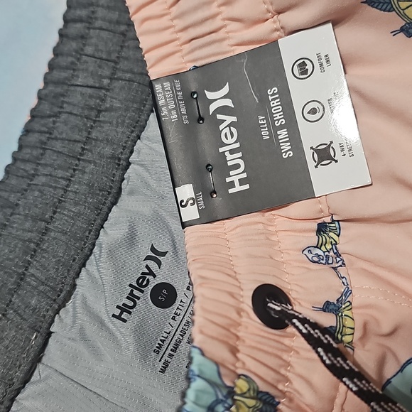 Hurley Men's Light Pink Swim Shorts Skeleton Cocktail Size Small New - Picture 3 of 8